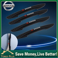 【Dikirim dlm 24jam】4pcs/set Hitam NISSAN logo door guard pelindung pintu mobil bahan karet car door 