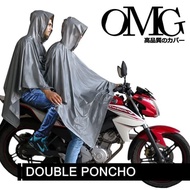 Omg Raincoat Motorcycle Pvc Rubber Canal Double Poncho Raincoat - Gray