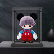 เคสแสดงของเล่นตุ๊กตาขนนุ่ม Mickey Mouse ป้องกันฝุ่น กล่องเก็บของพร้อมฝาปิดแบบกลับด้าน กล่องเก็บของตก