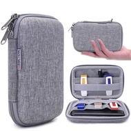 Hard shell bag Grey Travel Carrying Protective Case for USD Disk Key electronic device cable USB Ext