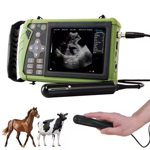 DAWEI Portable Veterinary Ultrasound Scanner Handheld Vet Pregnancy Machine for Horse Cattle Camel, 