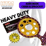 428H MUSK 132L SPORT BONUS E BONUS 110 EBONUS BONUS110SR SYM GOLD PURPLE CHAIN HTM SMS SPROCKET SET 