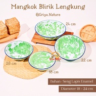 HIJAU GRIYA NATURE Curved Blirik Bowl size 18 - 24 cm | Camouflage Basin Striped Blurik Blirek Cendo
