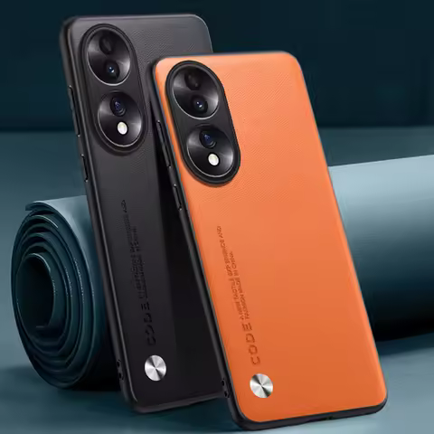 Luxury PU Leather Case For Honor 70 Honor70 Back Cover Matte TPU Silicone Shockproof Full Protection