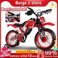 Beige Basikal Budak 12 / 16 Inch bicycle kids Training Wheels simulated motorcycle-style kids bike