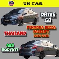 (DRIVE 68) (THAILAND) Perodua Bezza Facelift 2022-2025 Drive68 Abs Bodykit Skirt Skirting Diffuser L