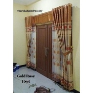 Promo / Terlaris Hordeng 1 Set Gorden Satu Paket Buat Ruang Tamu Bahan Blackout Import Original Moti
