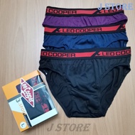(SIZE M - 2XL) RC-033 LEE COOPER Men's Briefs Underwear (3 Pcs In 1 Box) | Seluar Dalam Lelaki (Seko