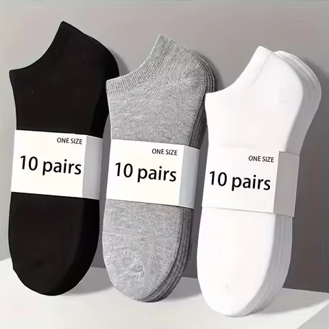 5/10-Pack Unisex Comfort-Fit Ankle Socks For All, Breathable & Lightweight - Ideal For Sports & Dail