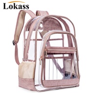 KY/👜New Transparent Bag Fashion Jelly Bag Simple BackpackPVCHandbag Men's and Women's Backpacks1Delivery 556Z