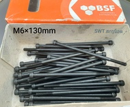 สกรูหัวจมดำเบอร์ #10 M6x130mm (ราคาต่อแพ็คจำนวน 20 ตัว) ขนาด M6 x130mm Grade : 12.9 Black Oxide BSF