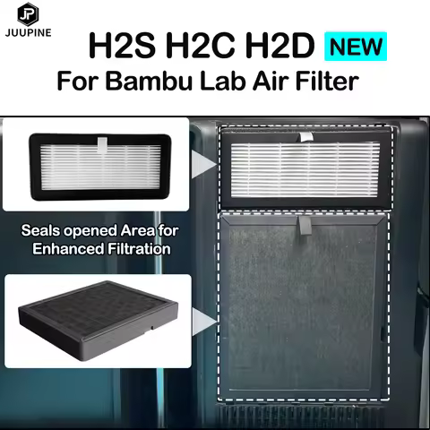 Two Types Bambulab H2C H2S H2D Upgrade Air Filter HEPA+Activated Carbon Air Cleaning Tool For Bambu 