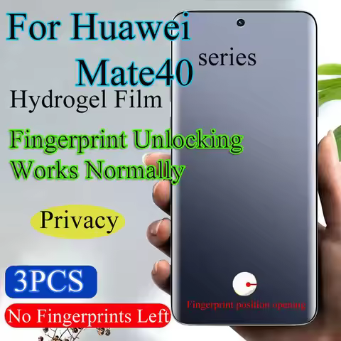 Mate40Pro+ Soft Screen Protector For Huawei Mate40E Pro Privacy Hydrogel Film Mate40rs Fingerprint U