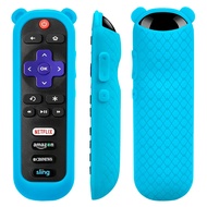 【Flash sale】 Silicone Remote Control Case For Tcl Roku Tv Rc280 282 Controller Cute Ear Shape Shockproof Tcl Roku Tv Remote Protective Cover