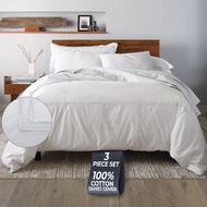 Cotton Percale Duvet Cover Set, Full/queen Size, Soft, Breathable, And Lightweight, Includes Full Du