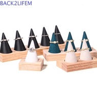 BACK2LIFEM Cone Shape Rings Holder, Jewelry Display Multiple Size Flannelette Rings Display Stand, S