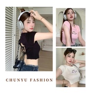 Chunyu Y2K shirt, sexy stretchy crop top Y2K 衬衫,性感弹力短上衣 M924