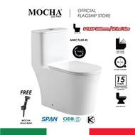 MOCHA 300mm/12 inchi One Piece Water Closet MWC7628-RL WC Jamban toilet bowl rimless flushing soft c