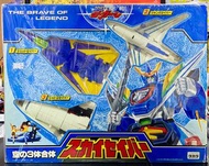 TAKARA 05019 THE BRAVE OF LEGEND 勇者傳說 藍天戰士 傳說之勇者 空之3體合體 SKY SABER 二手 美品 無貼紙 USED (PIU-300)