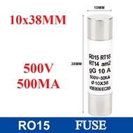 10Pcs Ceramic Fuse 10x38mm 500V  500MA 5A 6A 8A 10A 16A 20A 25A 32A 40A RO15 Ceramic Fuse