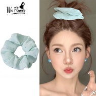 We Flower Summer Fresh Mint Green Starry Sky Hair Ties for Women Girls Beach Vacation Hair Scrunchie