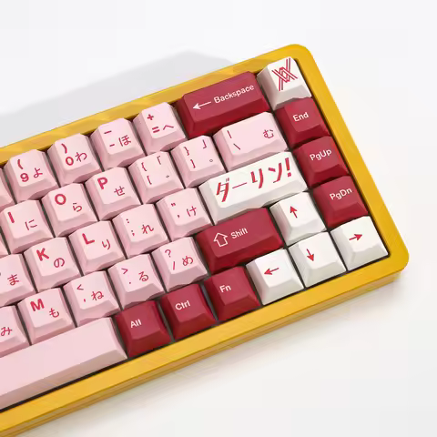 KBDiy PBT Darling Keycaps Cherry Profile Japanese Keycap for Gateron MX Switches Mechanical Gaming K