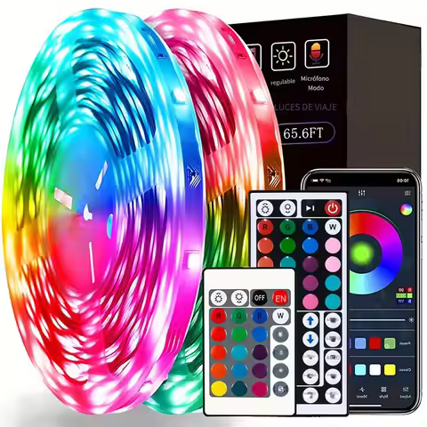 RGB LED Strip Lights 1M-30M Music Sync Color Changing 16 Million Colors Led Strip Lighting Flexible 