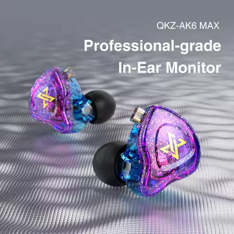 QKZ-AK6 Max Wired Headphones, Graves Hifi Dynamic Headphones, Ear Monitor, Sports Headphones with No