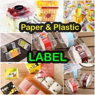 Plastic & Paper Food Label  Self-adhesive Baking Sticker Label Cake Box Label Pelekat Kotak Makanan 