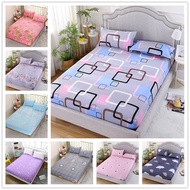 Ready Stock 3 IN 1 Fitted Bedsheet Set PillowCases Single/Queen/Super King Size