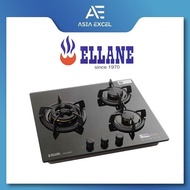 ELLANE WG-248SV 3 BURNER GLASS HOB WITH SAFETY DEVICE