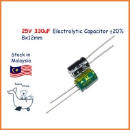 25V 330uF Electrolytic Capacitor Kapasitor ±20%  8x12 mm 25V330UF Elco (1pc)