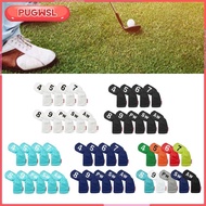 [pugwsl] 9Pcs Golf Iron Headcover Golf Club Head Cover 4-9,PW,SW,AW Waterproof Protection PU Protect
