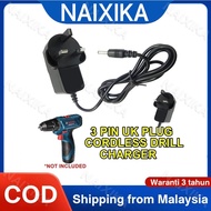 12V Cordless Drill Battery Charger 3 Pin UK Plug AC DC Adapter