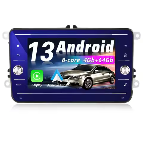 Android car radio for VW Golf 5 6 Polo Passat B6 B7 Carplay Android Auto, Bluetooth, FM radio, SWC, 