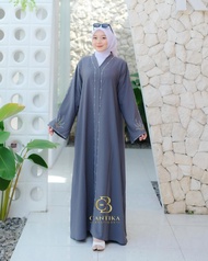 CANTIKA BOUTIQUE STORE Gamis ABAYA ARUMI JET BLACK Premium Outher Abaya Terbaru Mewah Dan Elegan Can