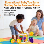 Sensory Blocks Blocks Rainbow Cube Sorter Early Kid Educational BabyToy