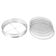 (QAPE) Garden Potting Mesh Sieve Sifting Pan - Stainless Steel Mix Soil Filter 4 Sieve Mesh Filter(1/8In,1/4In,3/8In,And 1/2In)
