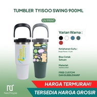 Tyisoo Swing Handle Tumbler 900ml Custom Fullprint Uv Printed Name Custom Corporate Logo Stainless S