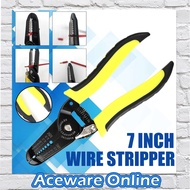 Wire Stripper Professional Tools 7'' Inch Precision Wire Stripper Yellow Crimper Pliers Tools (AWG 1