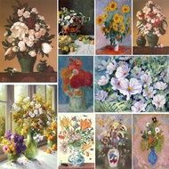 Flowers Paintings Pre-Printed Cross Stitch Patterns DIY Embroidery Handicraft Needlework