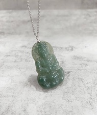 觀音玉石墜 A貨玉石 天然緬甸翡翠 冰糯種 附贈925純銀 雕刻玉珮