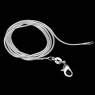newwellknownskyhq Long 16-28inch (40-80cm) Silver Chokers Nelaces 1mm Snake Chains Nelace CCD