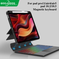 Goojodoq for ipad Bluetooth Backlit Trackpad Keyboard with Magnetic Removable Kickstand Compatible With Gen 7 8 9 10.2/Air3 10.5/Air 4/5 10.9 Cover Pro 11/12.9