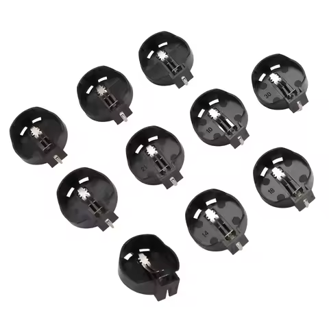 A08R 10pcs Black Round Button Battery Holder Case for CR2032 2016 2025