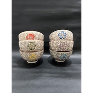 Japanese-style Ceramic Rice Bowl with Sakura Motif