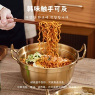 Korean Style304Stainless Steel Binaural Instant Noodle Pot Ramen Pot Internet Celebrity Small Hot Pot Noodle Soup Pot Ga