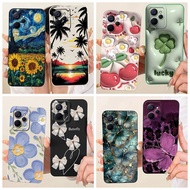 For Realme 9i 5G RMX3612 Phone Case sunflower butterfly Design Soft Silicone Matte Back Housing for 