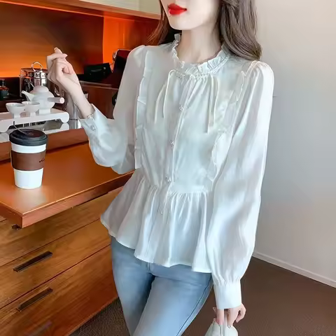 Women's Shirt And Blouse Loose Casual Youth Female Tops Summer Pretty Basic Economic With Original H
