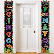 Cinco De Mayo Door Banner,71'' X 12'' Cinco De Mayo Hanging Decorations, Cinco De Mayo Porch Banner,